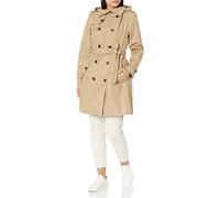 LONDON FOG Damen Zweireihiger Trenchcoat, Br Khaki, Medium