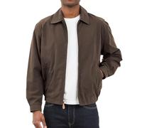 LONDON FOG Herren Goldjacke mit Reißverschluss Vorne, Normale Größen, Kastanienbraun Leichte Baumwolljacke, Dunkelbraun, XXL Tall