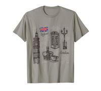 London T shirt London Tower The Big Ben Union Jack die Krone T-Shirt