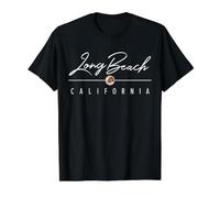 Long Beach California (Kalifornien) Preisgünstiges Grafik-T-Shirt, Herren, Schwarz, L