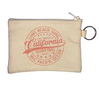 Long Beach Surf Los Angeles California Pacific Ocean Schlüsselanhänger Münzbörse Beige