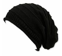 Long Beanie Cap Erik Black (Chillouts Collection) - Trendy Strickmütze aus 100% Baumwolle.