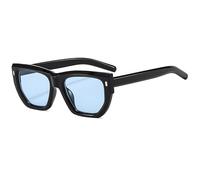 Long Keeper Cat Eye Sonnenbrille Retro Square Sonnenbrille Katzenaugen 90er Jahre Vintage Trendy Square Shades (Helles Schwarzblau)