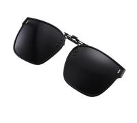 Long Keeper Clip On Sonnenbrille Polarisiert Sonnenbrillen Aufsatz Brille für Damen Herren Sonnenbrille Zum Aufstecken Nachtfahrbrille Clip mit UV400 Schutz (Dunkelgrau)