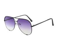 Long Keeper Metall Piloten Sonnenbrille Herren Damen Klassisch Oversize Retro Pilotenbrille Getönte Flieger Sonnenbrille Gold Groß Pilot Brille UV400 Schutz (Schwarz Rahmen - Grauverlauf Gläser)