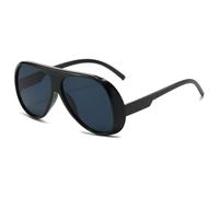 Long Keeper Retro Pilot Sonnenbrille Damen Herren Vintage 70er Jahre üBergroßE Sonnenbrillen Trends Piloten Oval Brillen UV400 Schutz (Schwarz Schwarz)