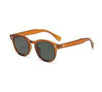 Long Keeper Retro Runde Sonnenbrille - Vintage Sonnenbrille Rund Herren Damen Klassische Unisex Stil Retro Johnny Depp Brille mit Uv400 Schutz