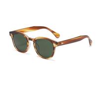 Long Keeper Retro Runde Sonnenbrille - Vintage Sonnenbrille Rund Herren Damen Klassische Unisex Stil Retro Johnny Depp Brille mit Uv400 Schutz