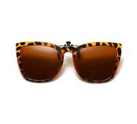 Long Keeper Sonnenbrillen Aufsatz Brille, Katzenaugen Clip On Sonnenbrille Damen Polarisiert Vintage Cateye Sonnenbrille Zum Aufstecken für Damen, 52MM