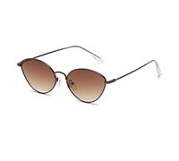 Long Keeper Vintage Sonnenbrille Damen Katzenaugen 90er Style Cateye Sonnenbrille Metallrahmen Retro Oval Katzenauge Sonnenbrille für Frauen