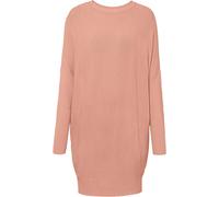 Longpullover BONPRIX, Damen, Gr. 44/46 (L), rosa (vintagerosa meliert), Strick, Obermaterial: 50% Viskose, 26% Polyamid, 24% Polyester, unifarben, oversize ca. Mitte Oberschenkel, Rundhals, Strickkant