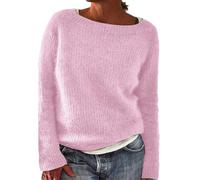 Long Pullover Damen Langarm, Gestreifter Pullover Damen, Pullover Strickpullover Norweger Langarm Rundhals Elegant Stricken Oberteil Warm Winter Sweater Jumpers Herbst Winter Pulli