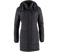 Long-Steppjacke, wattiert mit Kragen und Kapuze 44