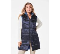 Long-Steppweste mit Stehkragen blau 52
