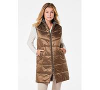 Long-Steppweste mit Stehkragen braun 42