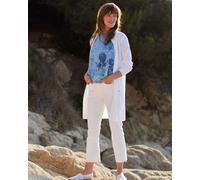 Long Strickjacke Ajourmuster