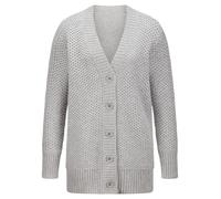 Long-Strickjacke aus Schurwolle und Kaschmir Fadenmeister Berlin grau 40