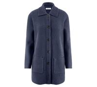 Long-Strickjacke aus Schurwolle und Kaschmir Peter Hahn blau 44