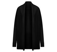 Long-Strickjacke aus Schurwolle und Kaschmir Peter Hahn schwarz 40