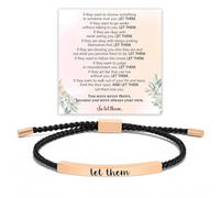 Long tiantian Let Them Armband, Remember Who the F You Are Armband, God Is In Control Armbänder, Verstellbares Geflochtenes Seil, Handgefertigtes Graviertes Armband, Inspirierender Schmuck, Geschenke