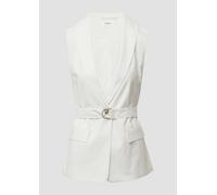 Long-Weste aus Viskosemix mit Stoffgürtel 38 creme 2164295.0210.38