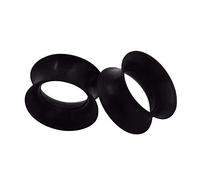 Longbeauty 2 Pcs Extra Soft Silikon Ohr Tunnel Plug Piercing Schmuck schwarz 5mm
