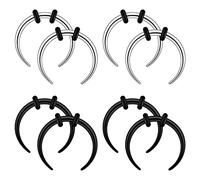 Longbeauty 8 Pcs 14G Hufeisen Nasenringe Kit, Edelstahl Pinchers Septum Hoops, Tapered Büffel Piercingringe Ohrringe, Körper Schmuck, 12mm Innendurchmesser