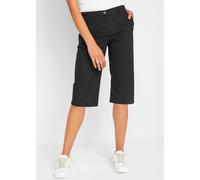 Longbermudas BONPRIX, Damen, Gr. 40, N-Gr, schwarz, Web, Obermaterial: 97% Baumwolle, 3% Elasthan, unifarben, regular fit kniebedeckend, Hosen, aus Baumwolle mit Elasthan, Regular Fit, mit Komfortbund