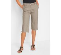 Longbermudas BONPRIX, Damen, Gr. 46, N-Gr, sand, Web, Obermaterial: 97% Baumwolle, 3% Elasthan, regular fit kniebedeckend, Hosen Longbermudas, aus Baumwolle mit Elasthan, Regular Fit, mit Komfortbund 