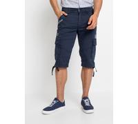 Longbermudas BONPRIX, Herren, Gr. 50, N-Gr, dunkelblau bedruckt, Web, Obermaterial: 97% Baumwolle, 3% Elasthan, regular fit, Hosen, aus leichter Baumwollqualität, mit Elasthan-Anteil, regular fit (973