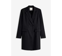 Wintermantel BONPRIX, Damen, Gr. 50, schwarz, Web, Obermaterial: 66% Polyester, 33% Viskose, 1% Elasthan. Futter: 100% Polyester, unifarben, loose fit ca. Mitte Oberschenkel, V-Ausschnitt, Mäntel Wint