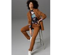 Longblazer ANISTON CASUAL, Damen, Gr. 44, braun, Jersey, Obermaterial: 63% Polyester, 32% Viskose, 5% Elasthan. Futter: 100% Polyester, unifarben, lässig geschnitten ca. Mitte Oberschenkel, Blazer Lon