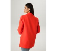 Longblazer ANISTON SELECTED, Damen, Gr. 48, rot, Web, Obermaterial: 95% Polyester, 5% Elasthan. Futter: 100% Polyester, unifarben, lässig geschnitten hüftbedeckend, Blazer Longblazer, mit modischem Re