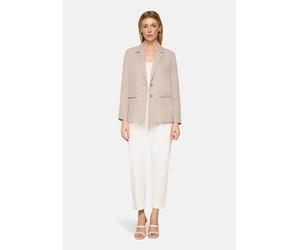 Longblazer BETTY BARCLAY "Damen mit Reverskragen", Damen, Gr. 36, beige (grau beige), Obermaterial: 96% Polyester, 4% Elasthan. Futter: 100% Polyester, lässig geschnitten normal, Blazer Longblazer (84