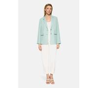 Longblazer BETTY BARCLAY "Damen mit Reverskragen", Damen, Gr. 38, grün (gray mist), Obermaterial: 96% Polyester, 4% Elasthan. Futter: 100% Polyester, lässig geschnitten normal, Blazer Longblazer (5859