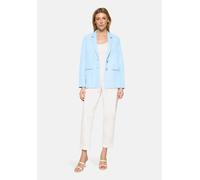 Longblazer BETTY BARCLAY "Damen mit Reverskragen", Damen, Gr. 44, blau (powder blau), Obermaterial: 96% Polyester, 4% Elasthan. Futter: 100% Polyester, lässig geschnitten normal, Blazer Longblazer (63