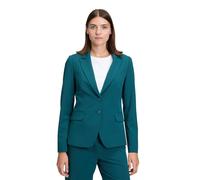 Longblazer BETTY & CO "Damen mit Taschen", Damen, Gr. 42, blau (deep teal), Obermaterial: 59% Polyester, 37% Viskose, 4% Elasthan; Futter: 100% Polyester, tailliert normal, Blazer Longblazer, Druckfut