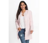 Longblazer BONPRIX, Damen, Gr. 44, hellrosa, Obermaterial: 100% Polyester. Futter: 100% Polyester, regular fit, Blazer Longblazer, eleganter Bouclé-Look, Regular Fit, mit langem Arm (86026769-44) hell