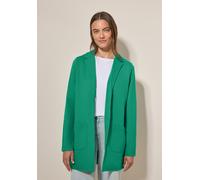 Longblazer CECIL, Damen, Gr. XL (44), grün (malachite grün), Stoff, 72% Viskose, 24% Polyamid, 4% Elasthan, Strukturmuster, normal hüftbedeckend, V-Ausschnitt, Bündchen, Blazer Longblazer, mit Reversk