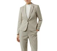 Longblazer COMMA, Damen, Gr. 34, beige (sand), Obermaterial: 66% Polyester, 32% Viskose, 2% Elasthan. Futter: 100% Polyester, unifarben, regular fit normal, tiefer V-Ausschnitt, Blazer Longblazer, mit