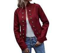 Longblazer Damen Elegant Stehkragen Damen Blazer Für Frauen, Cardigan, Freizeit Business Jacke, Mit Taschen, Deko Knöpfe Vorne Amen Blazer Langer Einfarbiger Knopf Mantel Elegant Langarm Blazerjacke