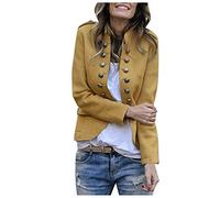 Longblazer für Damen Langarm Casual Slim Top Button Stehkragen Solide Cardigan Business Dünn Kurzblazer Anzugjacke Business Jacke Mode Büro Kurzmantel Damen Blazer
