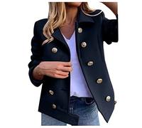 Longblazer für Damen Langarm Casual Slim Top Button Stehkragen Solide Cardigan Business Dünn Kurzblazer Anzugjacke Business Jacke Mode Büro Kurzmantel Damen Blazer