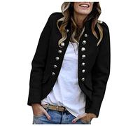 Longblazer für Damen Langarm Casual Slim Top Button Stehkragen Solide Cardigan Business Dünn Kurzblazer Anzugjacke Business Jacke Mode Büro Kurzmantel Damen Blazer