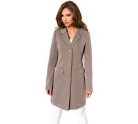 Longblazer HEINE "Longblazer", Damen, Gr. 44, grau (taupe), 64% Polyester, 34% Viskose, 2% Elasthan, Futter:100% Polyester, Blazer Longblazer (85690810-44) taupe
