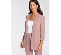 Longblazer LAURA SCOTT, Damen, Gr. 34, rosa, Web, Obermaterial: 90% Polyester, 10% Elasthan. Futter: 100% Polyester, figurbetont hüftbedeckend, Blazer Longblazer, mit gerafften Ärmeln (29072110-34) ro