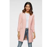 Longblazer LAURA SCOTT, Damen, Gr. 36, rosa, Jersey, Obermaterial: 95% Polyester, 5% Elasthan, figurbetont, tiefer V-Ausschnitt, Blazer Longblazer, mit Reißverschlüssen (16817566-36) rosa