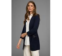 Longblazer LAURA SCOTT, Damen, Gr. 38, blau (marine), Jersey, Obermaterial: 95% Polyester, 5% Elasthan, figurbetont, tiefer V-Ausschnitt, Blazer Longblazer, mit Reißverschlüssen (46348464-38) marine