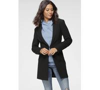 Longblazer LAURA SCOTT, Damen, Gr. 42, schwarz, Web, Obermaterial: 63% Polyester, 33% Viskose, 4% Elasthan. Futter: 100% Polyester, figurbetont lang, 2-Naht-Ärmel blind abgesteppte Kante, Blazer Longb