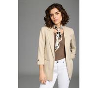 Longblazer LAURA SCOTT, Damen, Gr. 46, beige, Web, Obermaterial: 90% Polyester, 10% Elasthan. Futter: 100% Polyester, unifarben, figurumspielend, Blazer Longblazer, mit Knopf am Ärmel (77673743-46) be